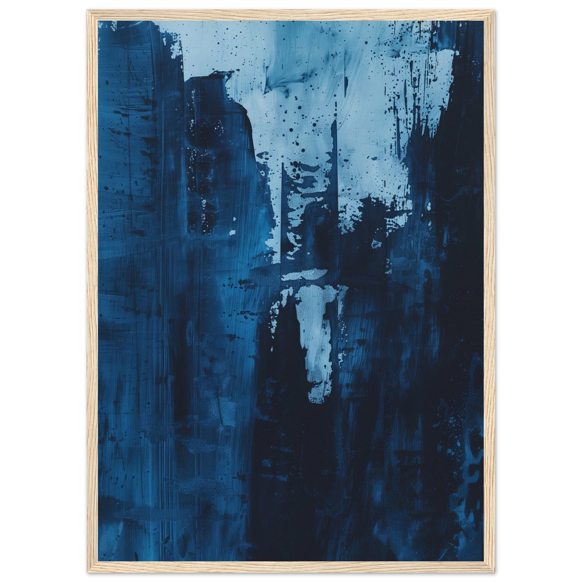 Affiche Bleu Pétrole ( 50x70-cm-Bois-clair)