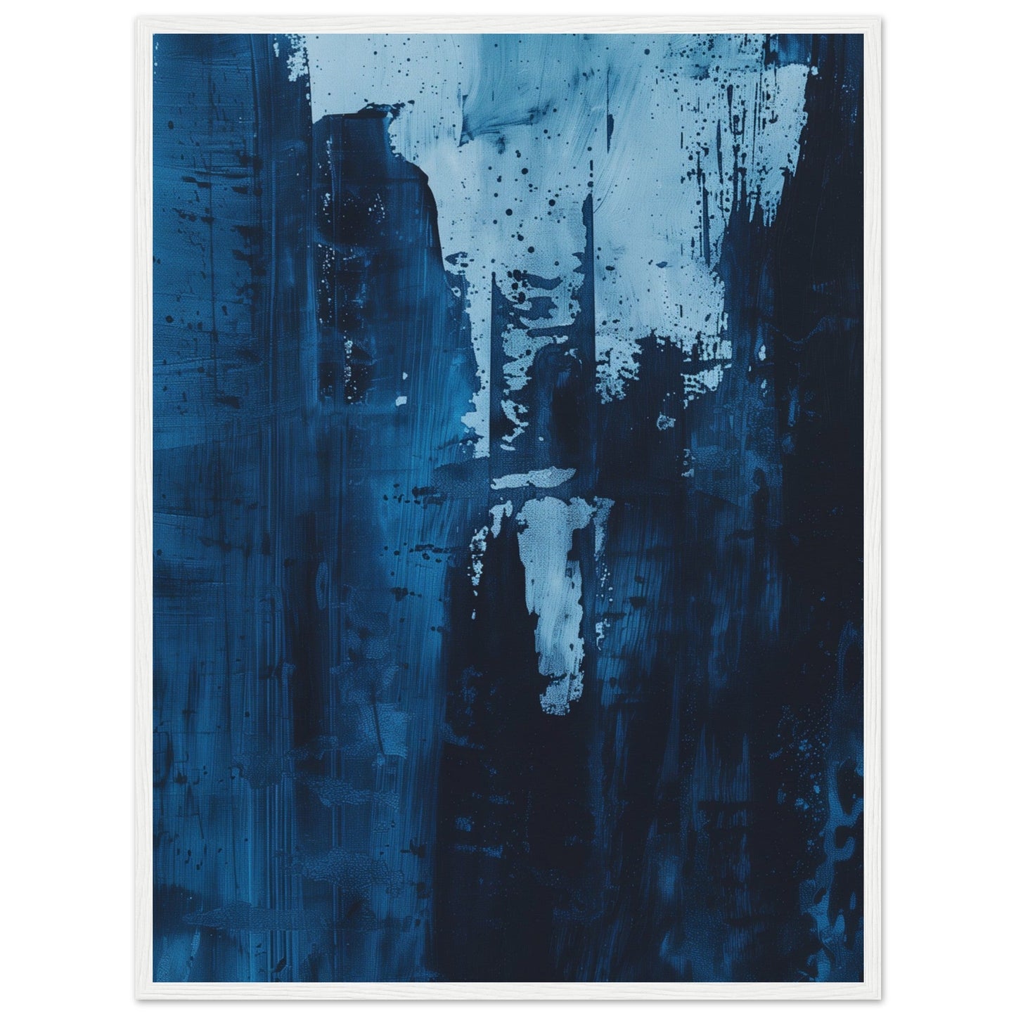 Affiche Bleu Pétrole ( 60x80-cm-Bois-blanc)