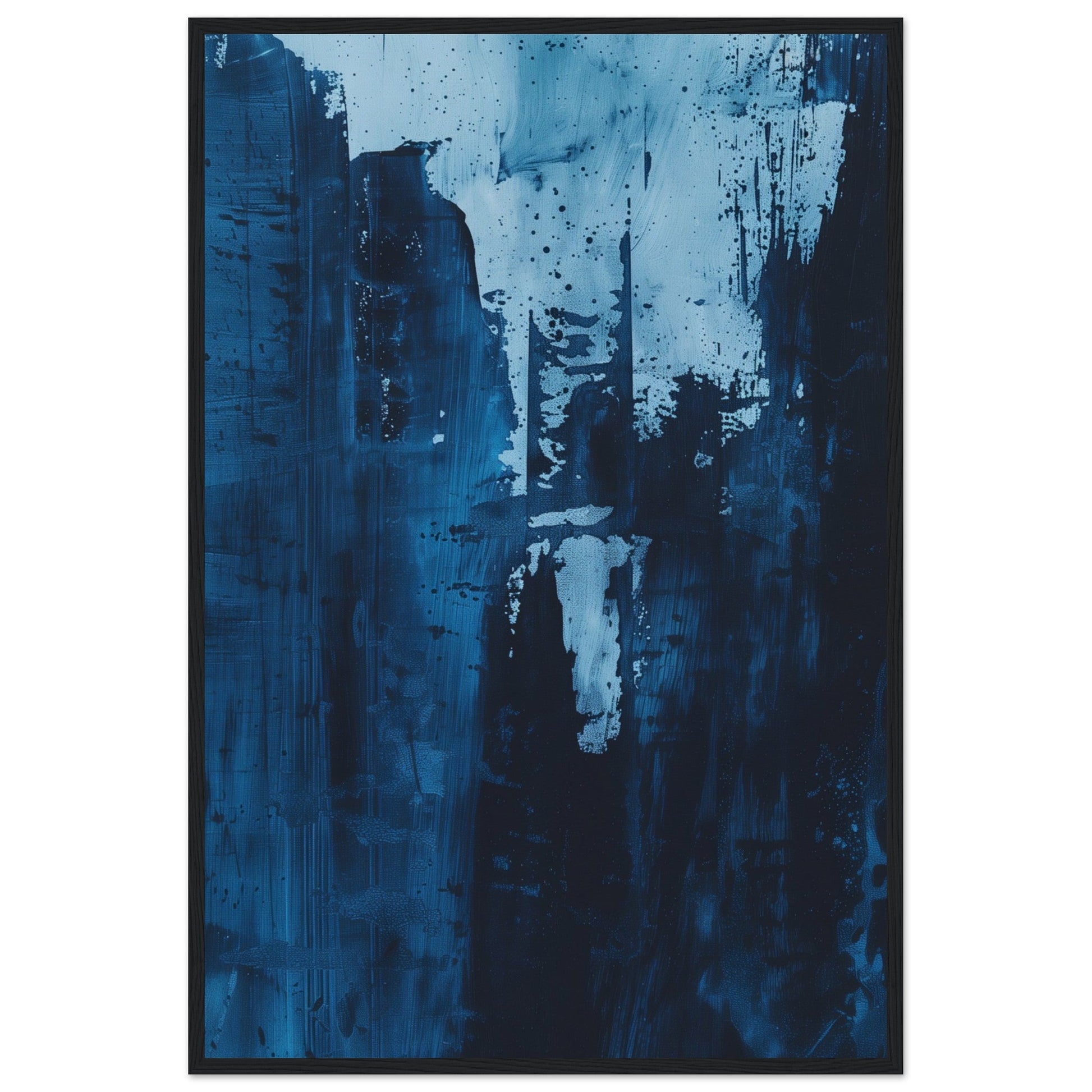 Affiche Bleu Pétrole ( 60x90-cm-Bois-noir)