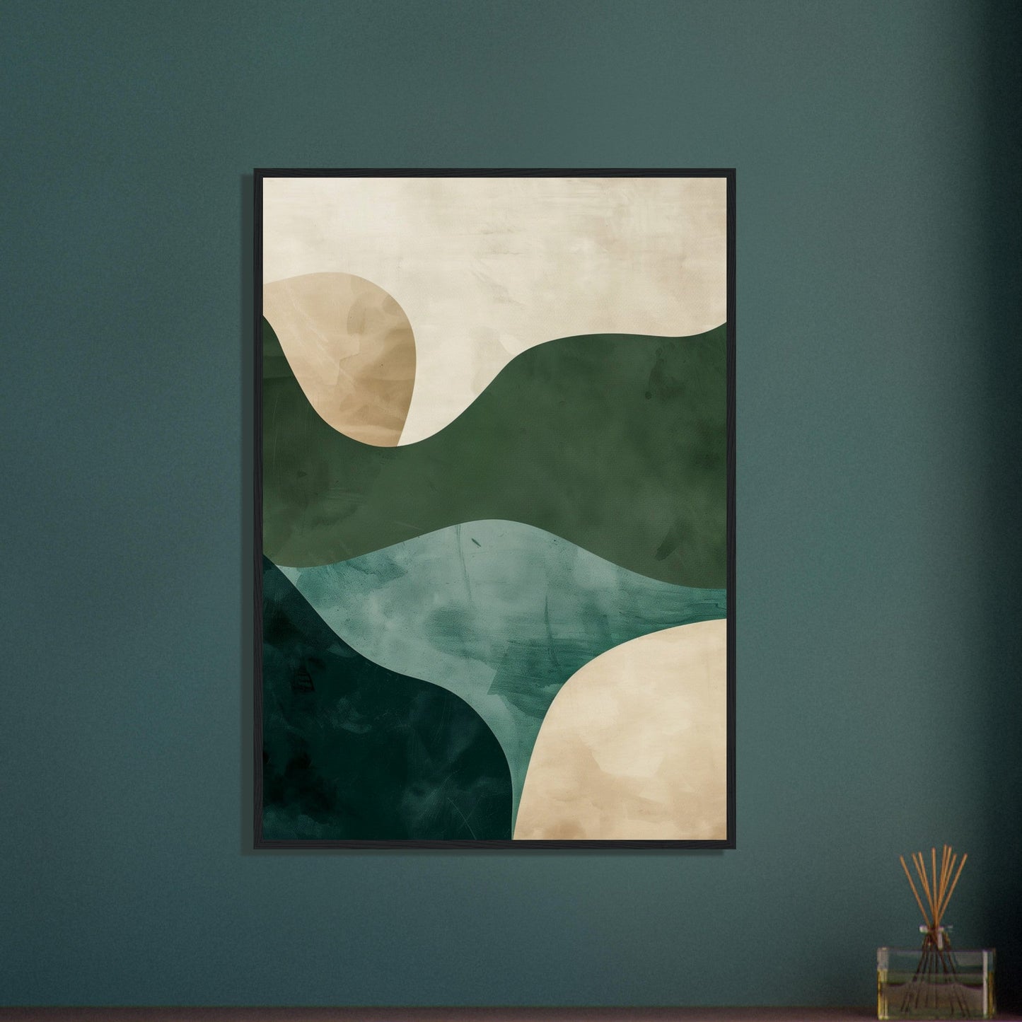 Affiche Bleu Vert Beige ( )