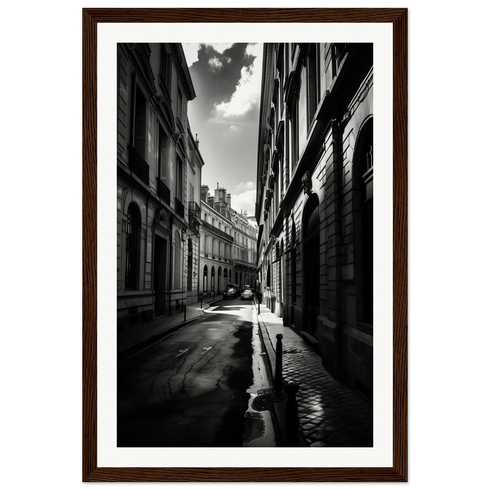 Affiche Bordeaux Noir et Blanc ( 30x45-cm-Bois-foncé)