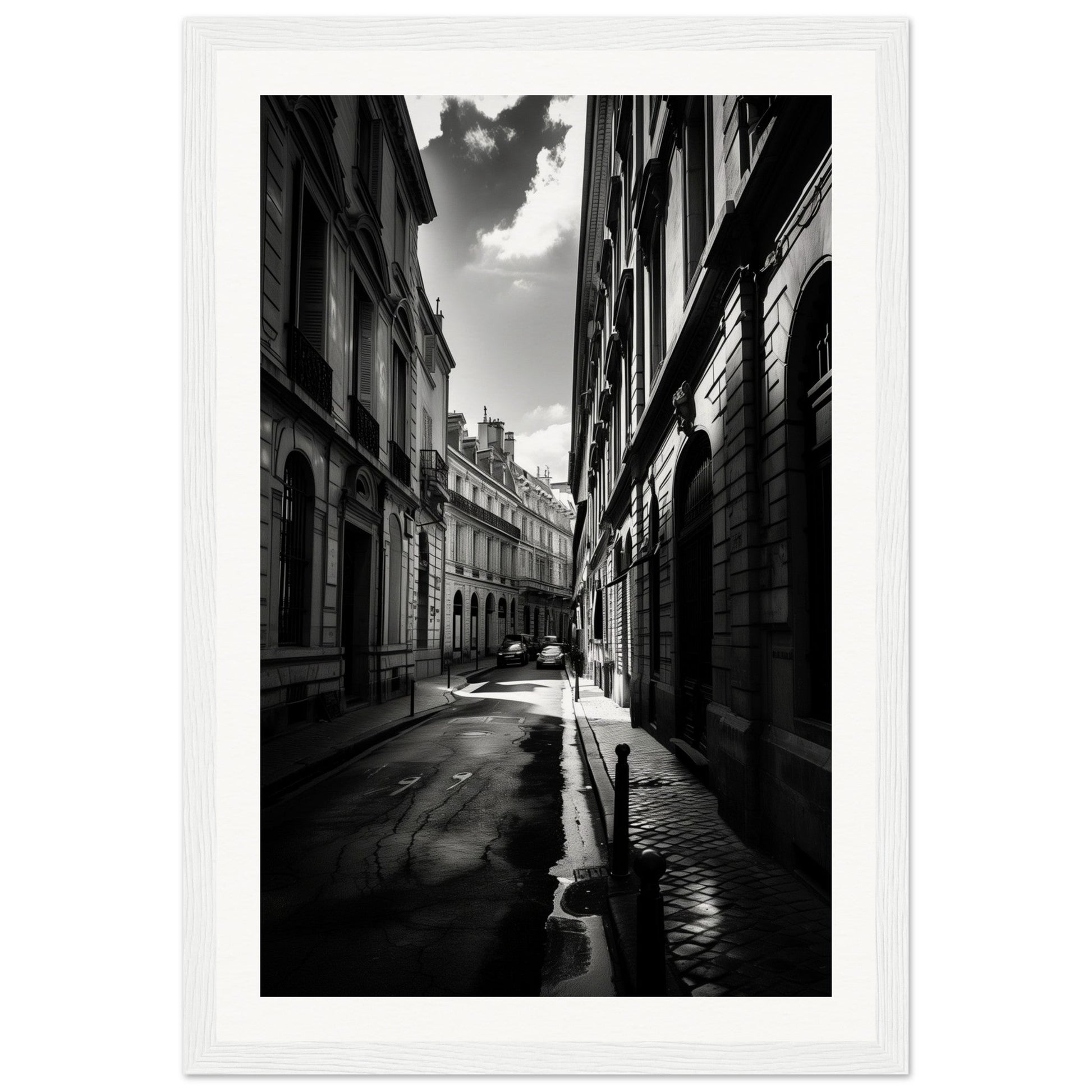 Affiche Bordeaux Noir et Blanc ( 30x45-cm-Bois-blanc)