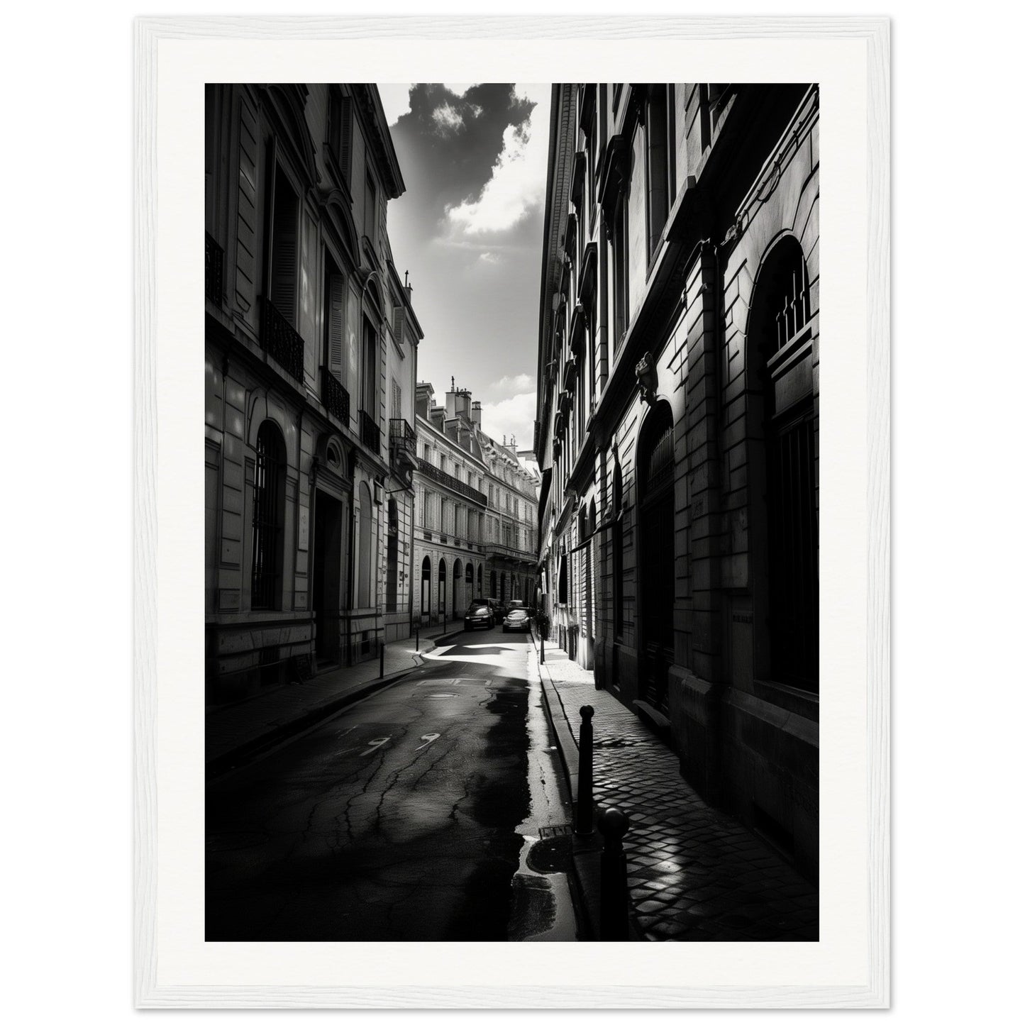 Affiche Bordeaux Noir et Blanc ( 45x60-cm-Bois-blanc)