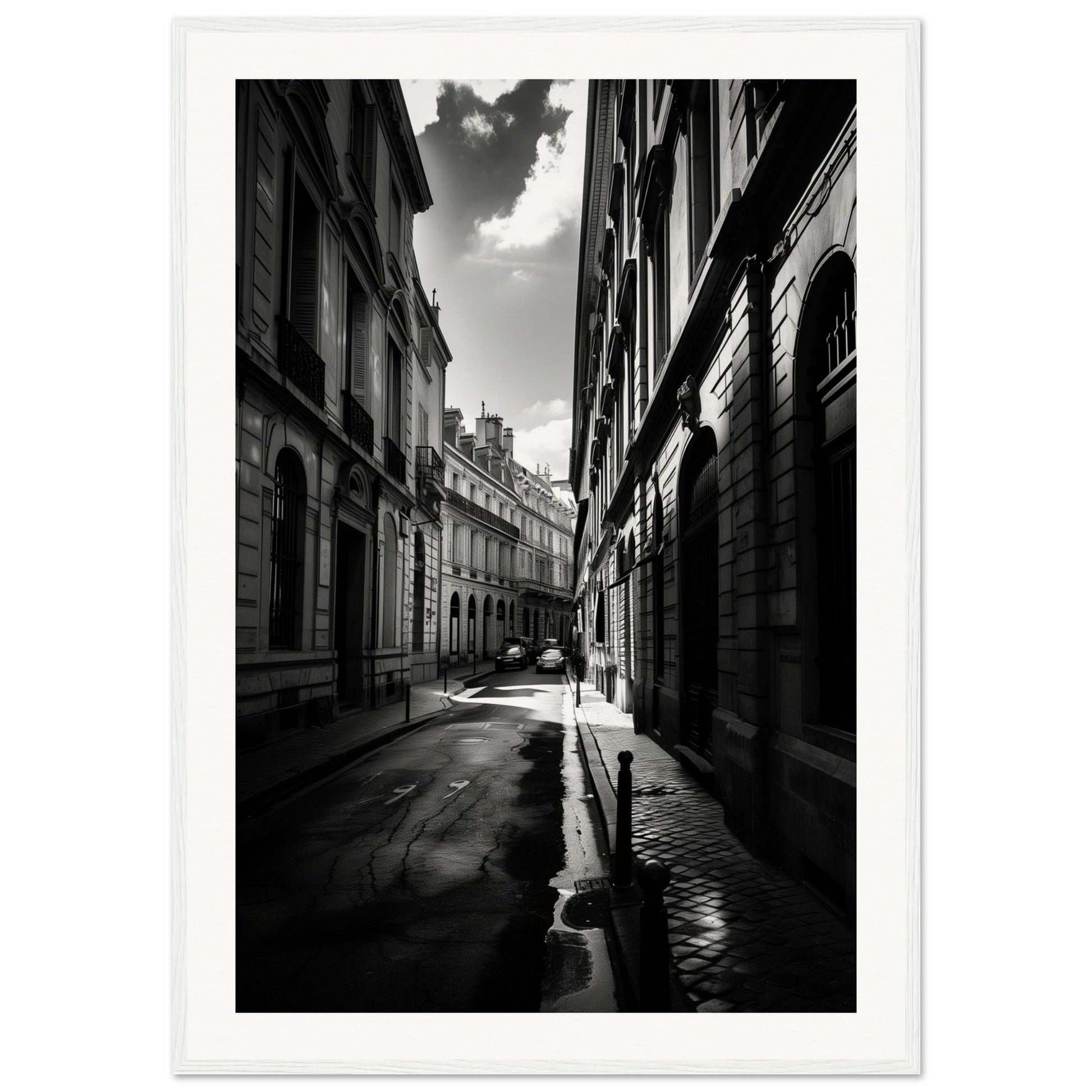 Affiche Bordeaux Noir et Blanc ( 70x100-cm-Bois-blanc)