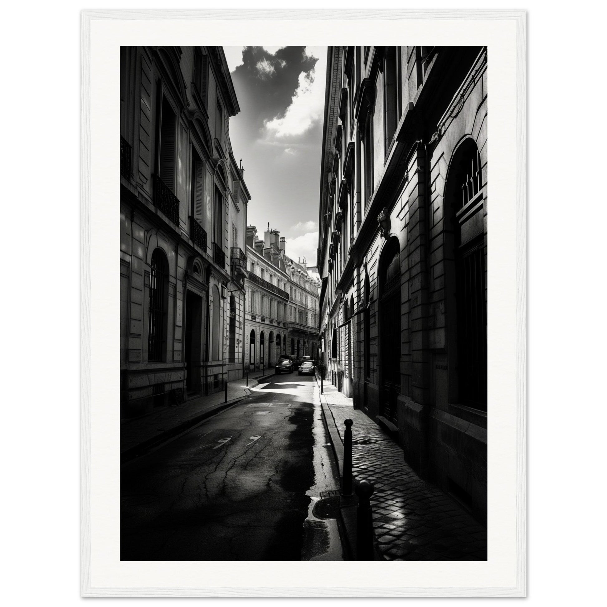 Affiche Bordeaux Noir et Blanc ( 60x80-cm-Bois-blanc)