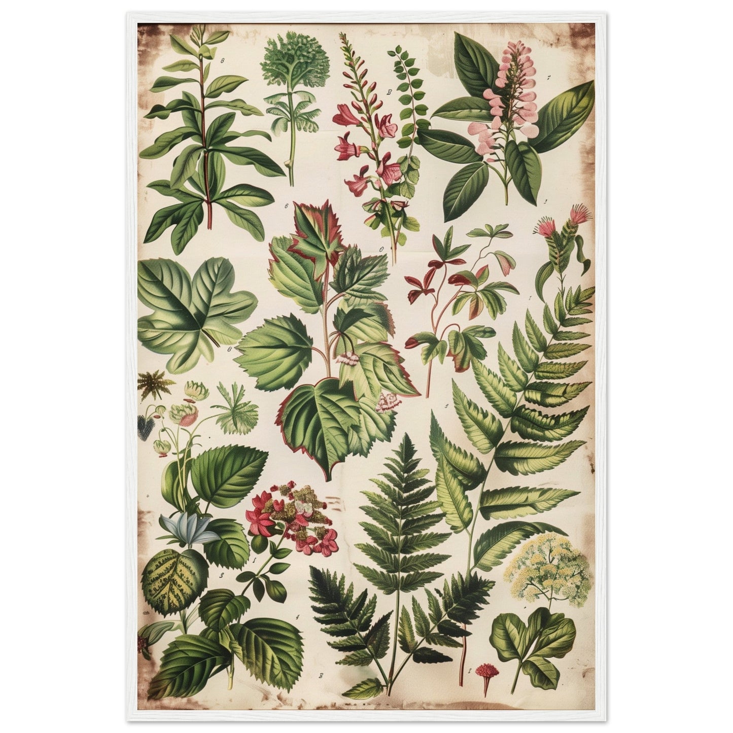 Affiche Botanique Ancienne ( 60x90-cm-Bois-blanc)