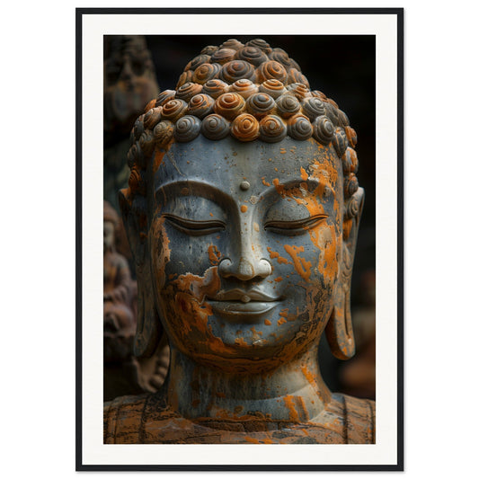 Affiche Bouddha Zen ( 70x100-cm-Bois-noir)