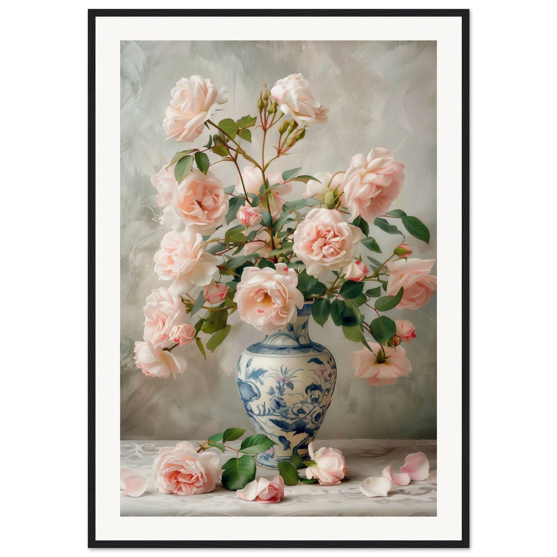 Affiche Bouquet De Fleurs ( 70x100-cm-Bois-noir)