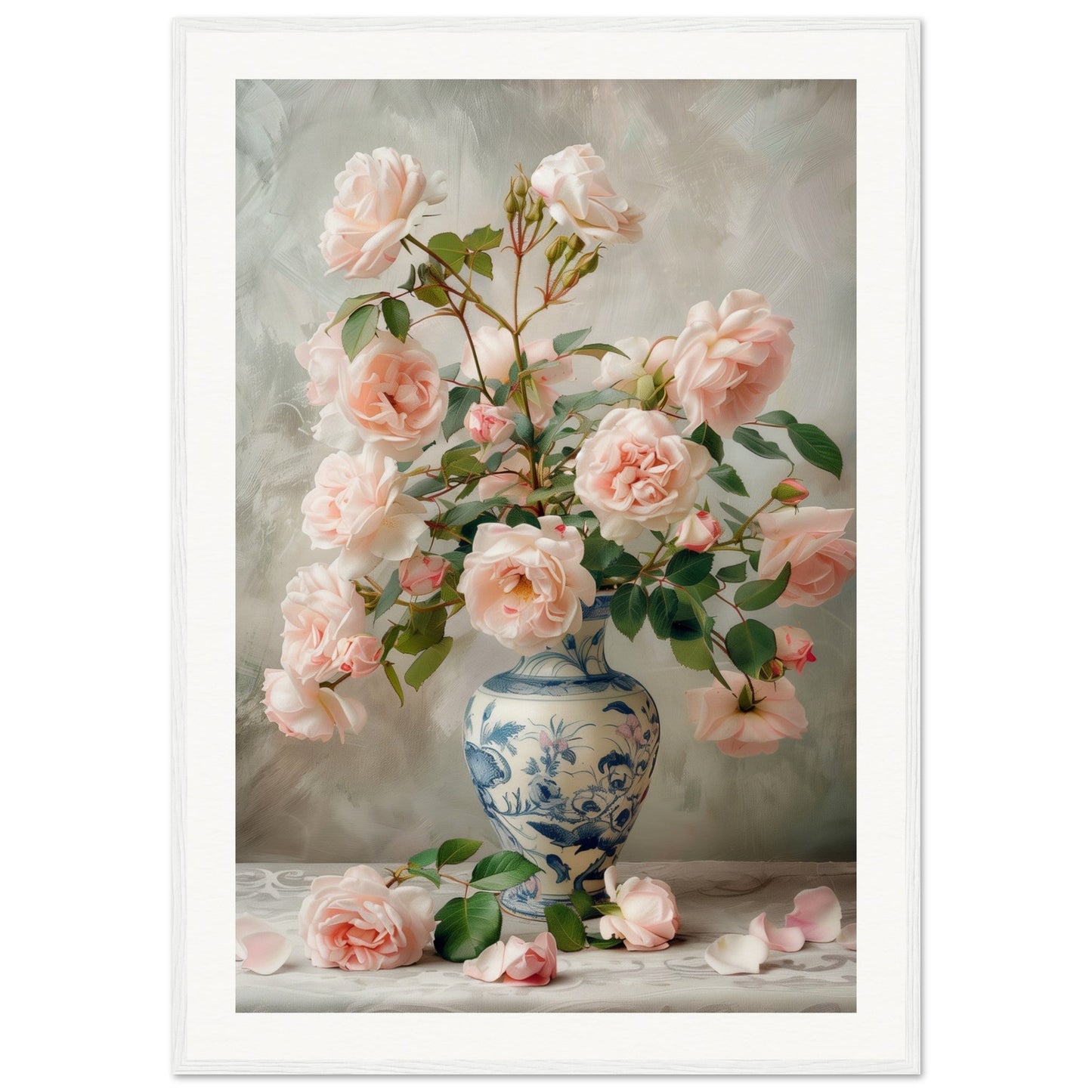 Affiche Bouquet De Fleurs ( 70x100-cm-Bois-blanc)