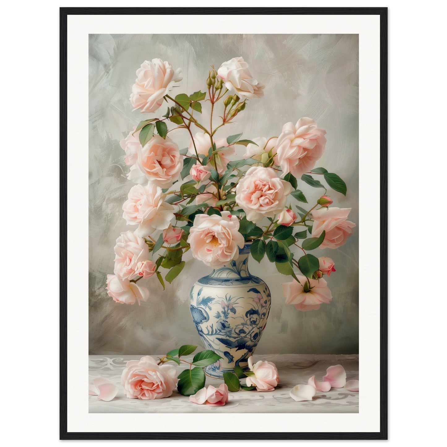 Affiche Bouquet De Fleurs ( 60x80-cm-Bois-noir)