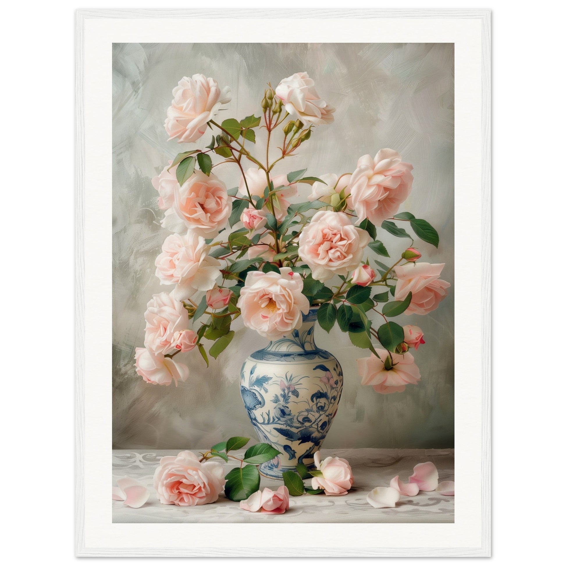 Affiche Bouquet De Fleurs ( 60x80-cm-Bois-blanc)