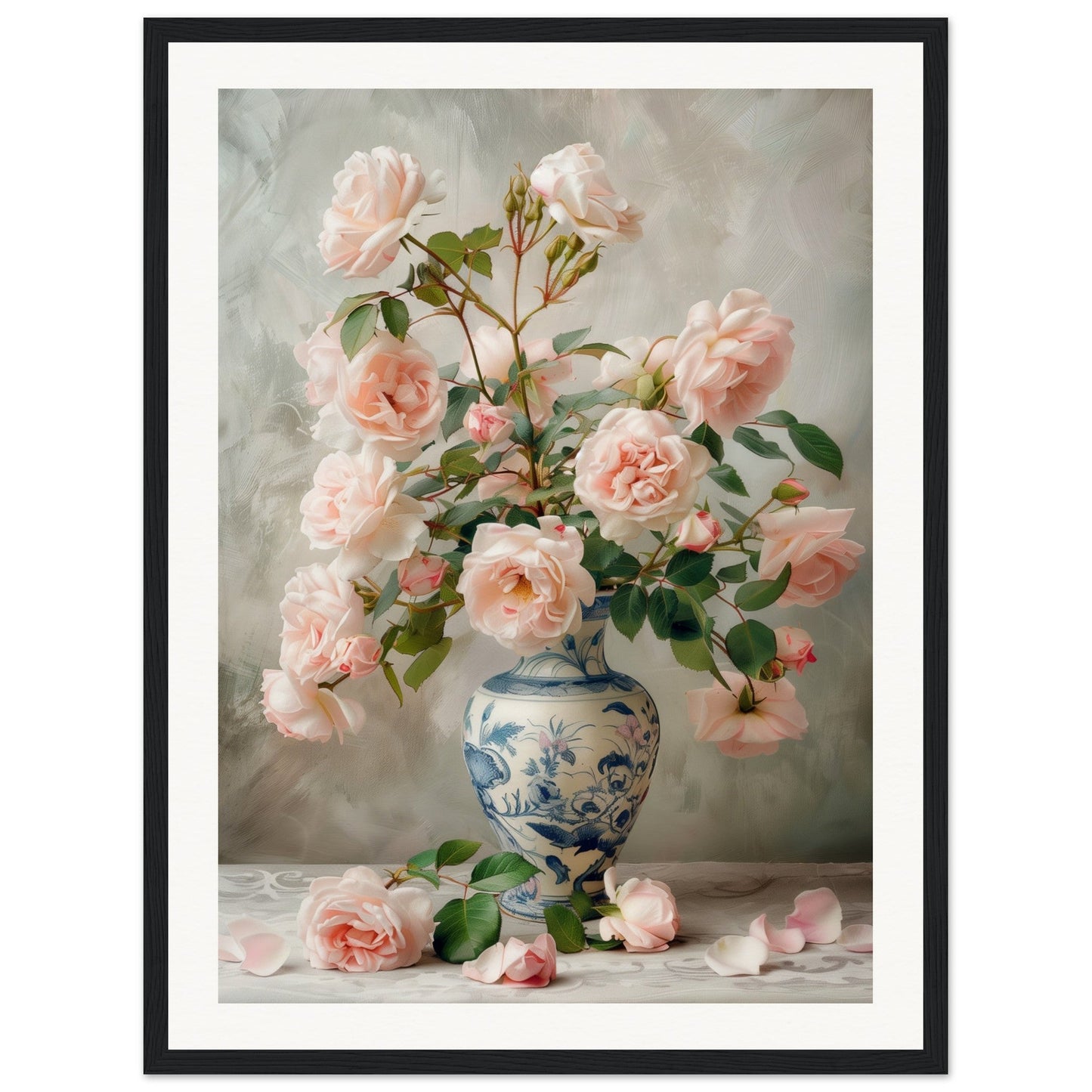 Affiche Bouquet De Fleurs ( 45x60-cm-Bois-noir)