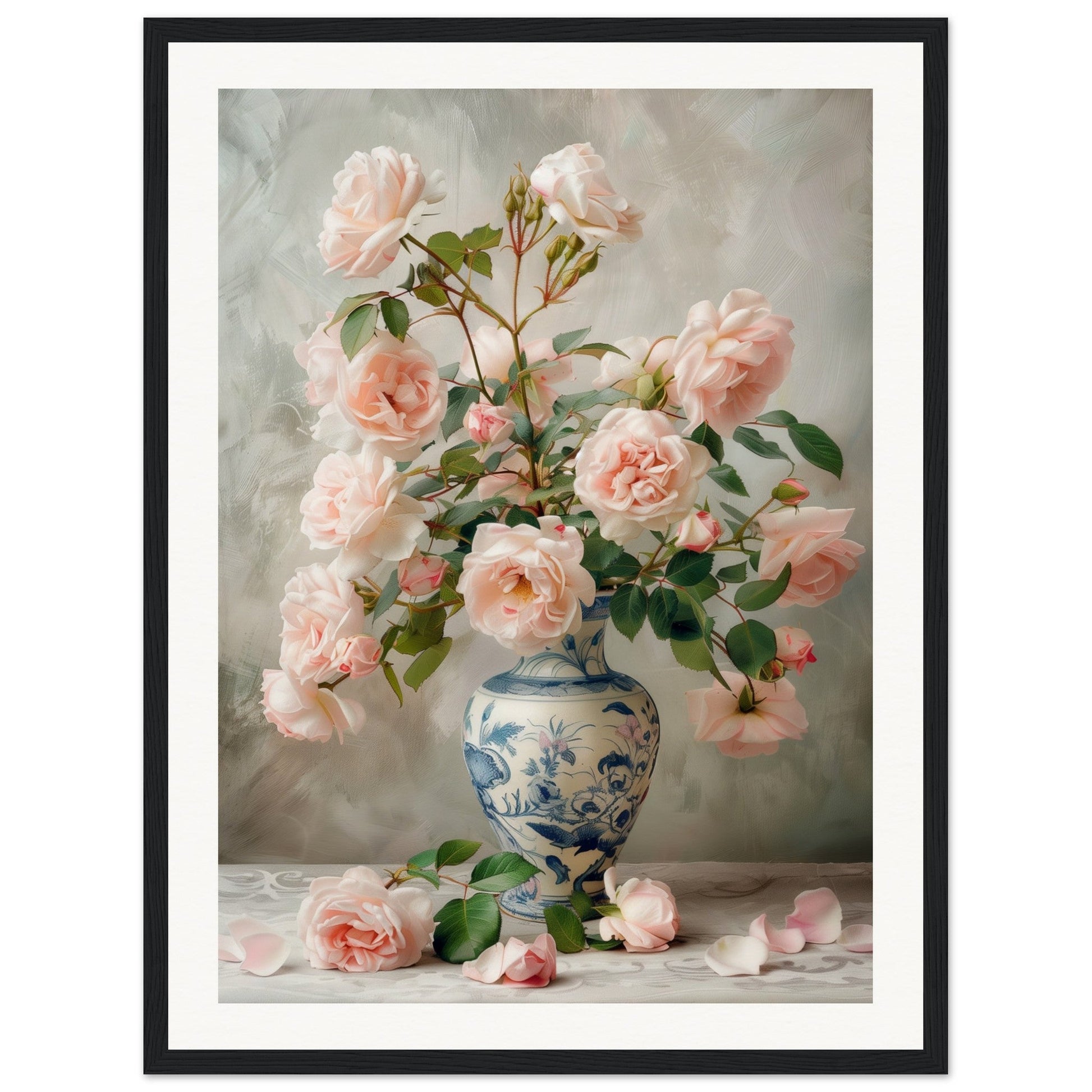 Affiche Bouquet De Fleurs ( 45x60-cm-Bois-noir)