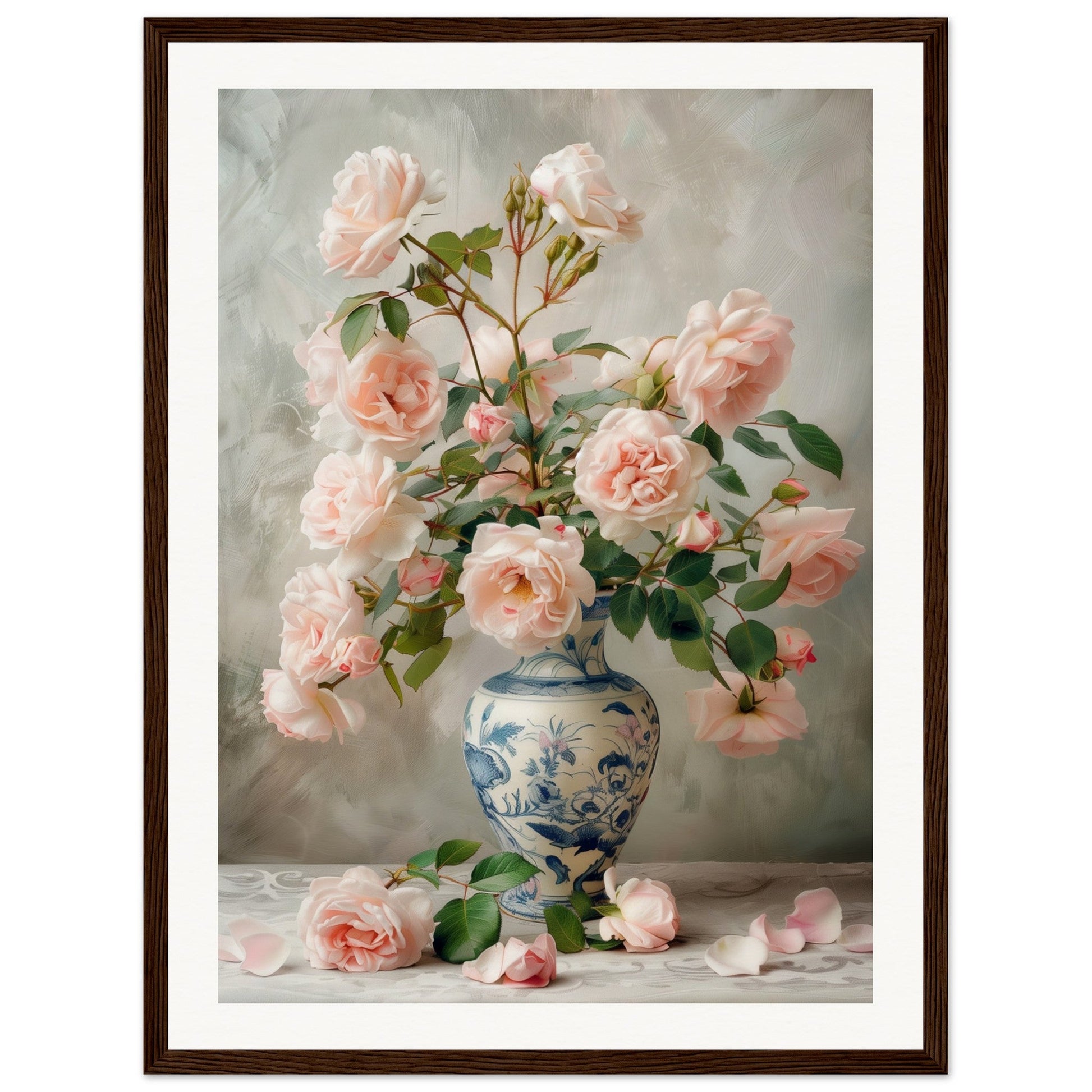 Affiche Bouquet De Fleurs ( 45x60-cm-Bois-foncé)