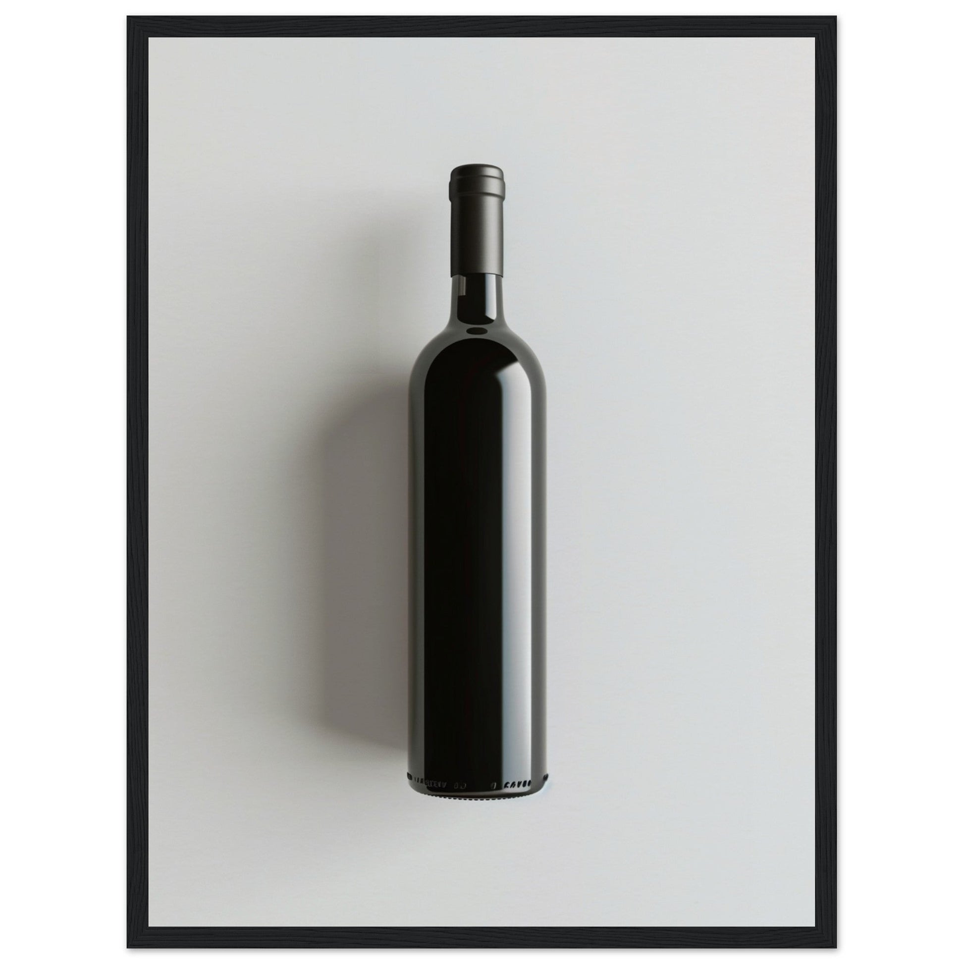 Affiche Bouteille de Vin ( 45x60-cm-Bois-noir)