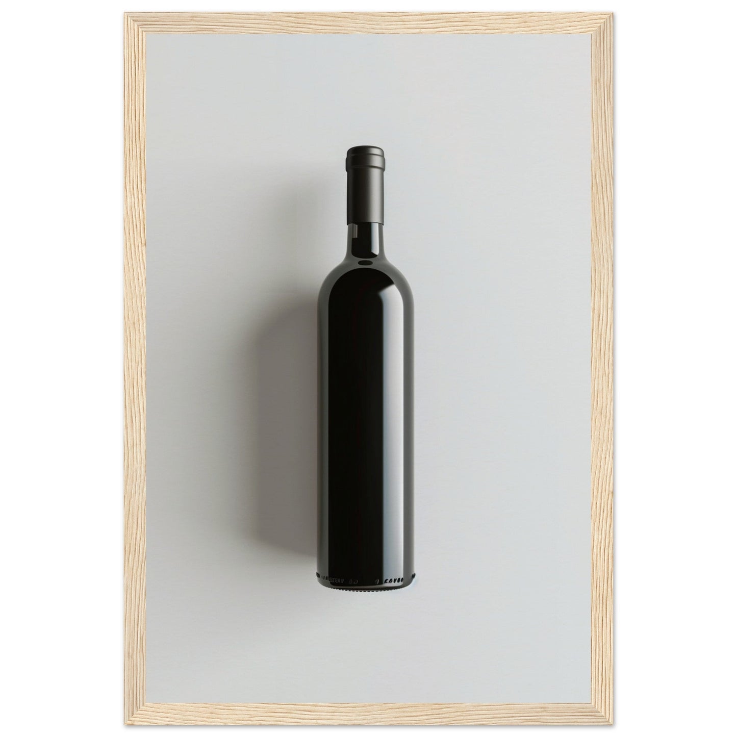 Affiche Bouteille de Vin ( 30x45-cm-Bois-clair)