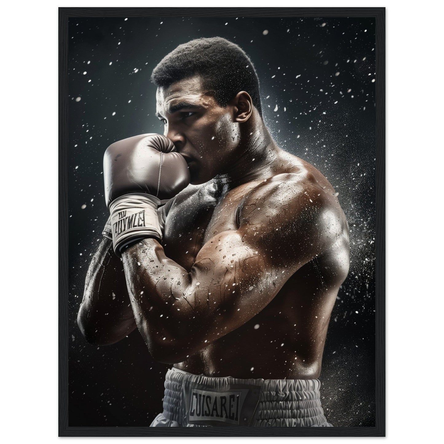 Affiche Boxe Mohamed Ali ( 45x60-cm-Bois-noir)