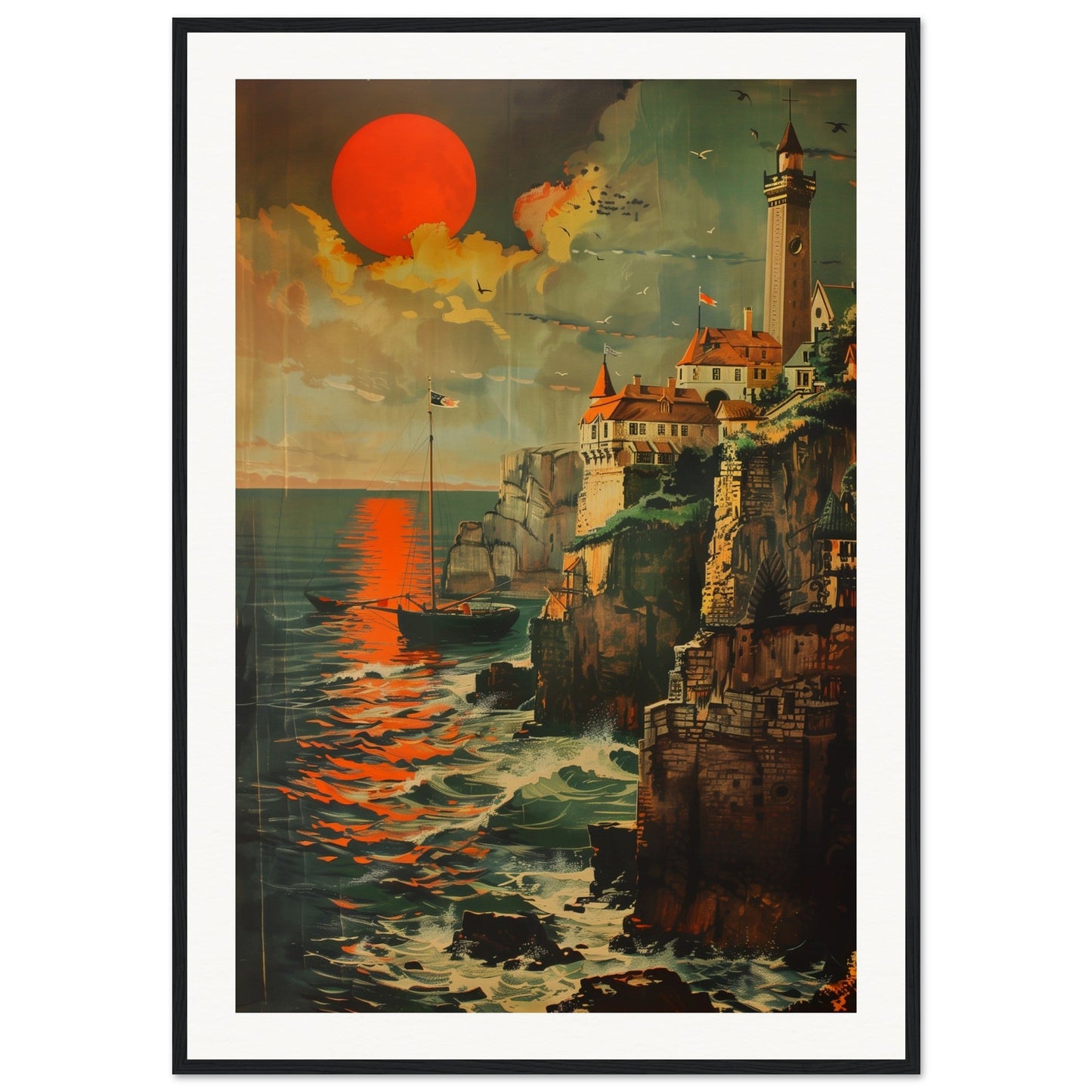 Affiche Bretagne 1920 ( 70x100-cm-Bois-noir)