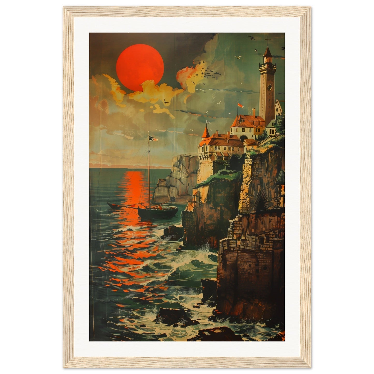 Affiche Bretagne 1920 ( 30x45-cm-Bois-clair)