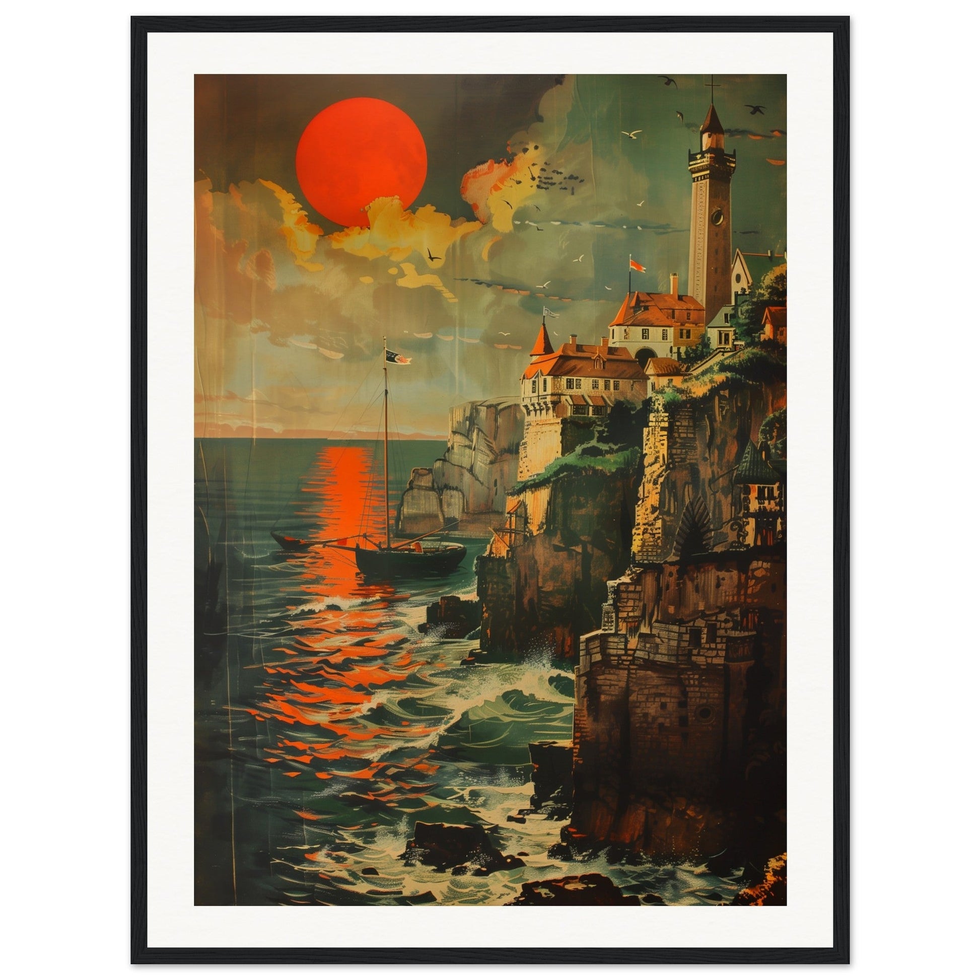 Affiche Bretagne 1920 ( 60x80-cm-Bois-noir)