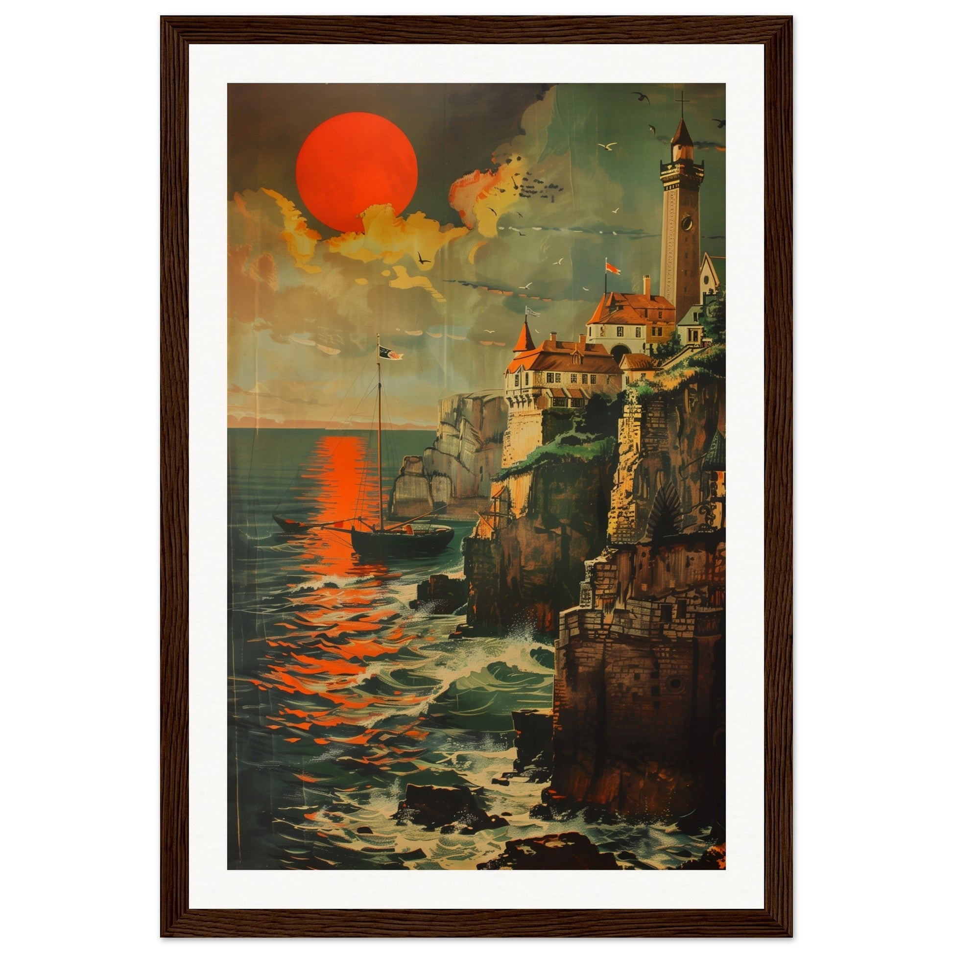 Affiche Bretagne 1920 ( 30x45-cm-Bois-foncé)