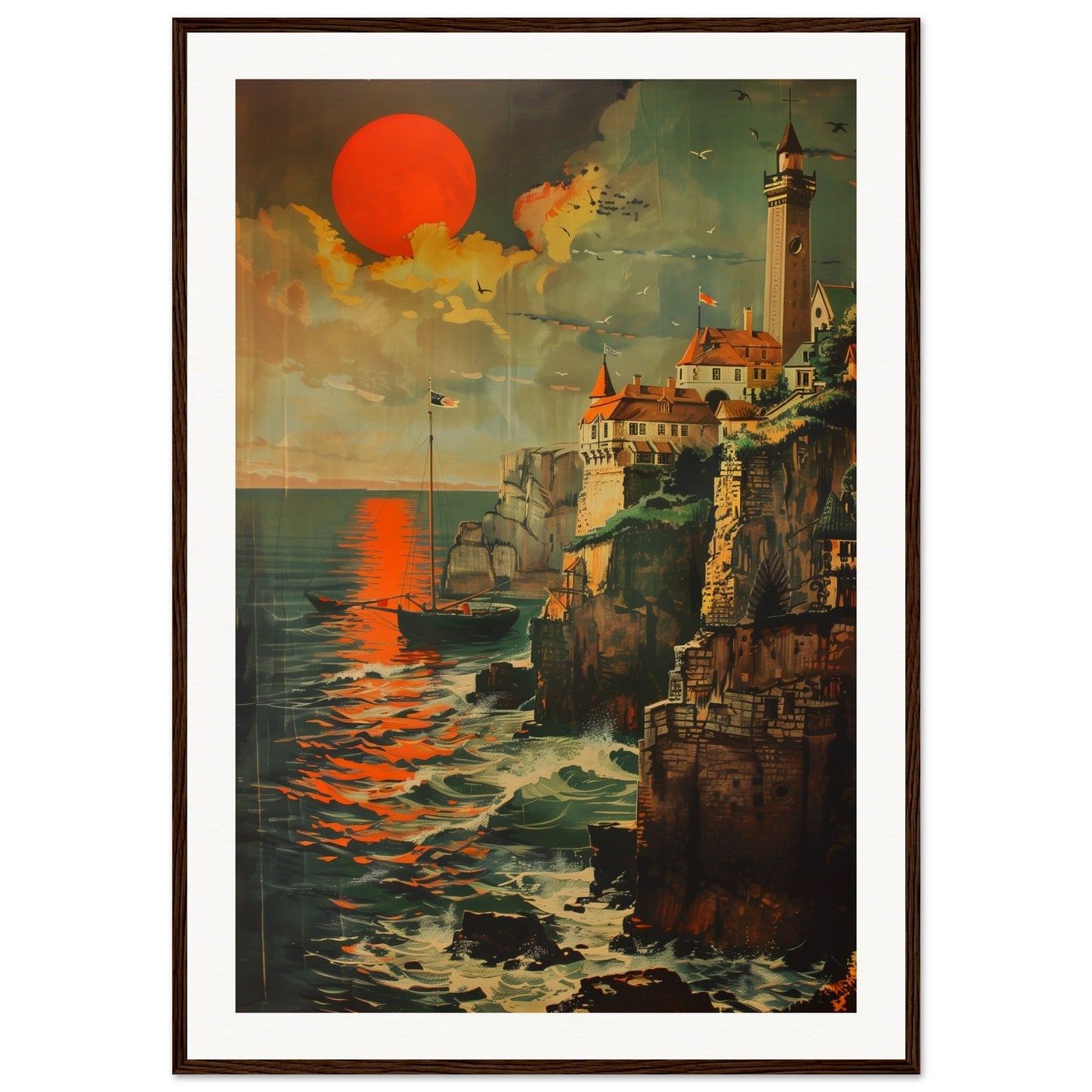 Affiche Bretagne 1920 ( 70x100-cm-Bois-foncé)