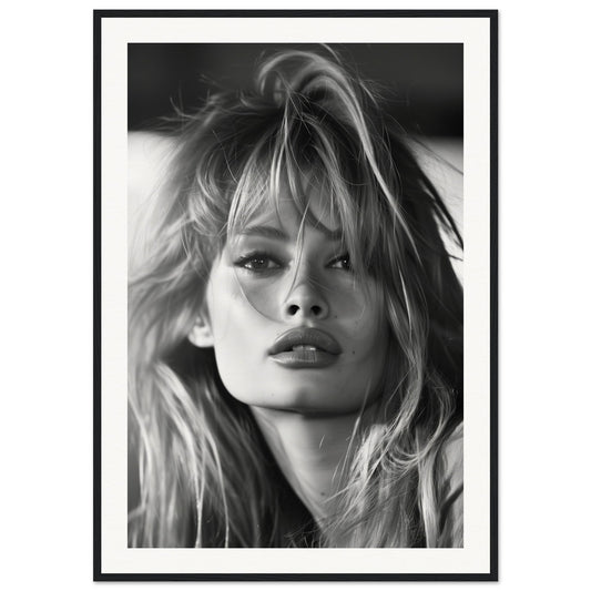 Affiche Brigitte Bardot Noir et Blanc ( 70x100-cm-Bois-noir)