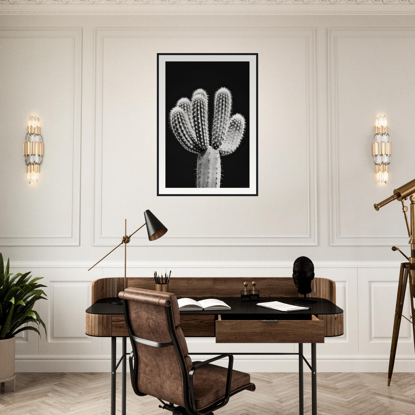 Affiche Cactus Noir et Blanc ( )