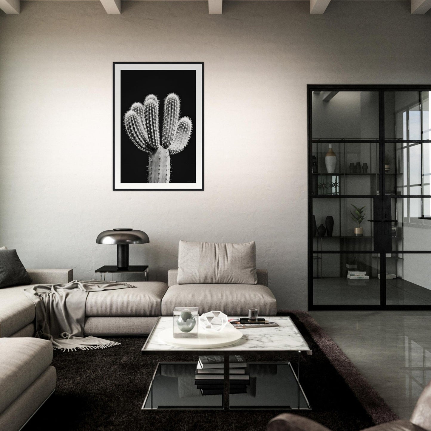 Affiche Cactus Noir et Blanc ( )