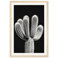 Affiche Cactus Noir et Blanc ( 30x45-cm-Bois-clair)