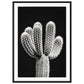 Affiche Cactus Noir et Blanc ( 50x70-cm-Bois-noir)