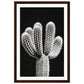 Affiche Cactus Noir et Blanc ( 30x45-cm-Bois-foncé)