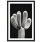 Affiche Cactus Noir et Blanc ( 30x45-cm-Bois-noir)