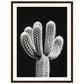 Affiche Cactus Noir et Blanc ( 45x60-cm-Bois-foncé)