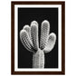 Affiche Cactus Noir et Blanc ( 21x29.7-cm-Bois-foncé)