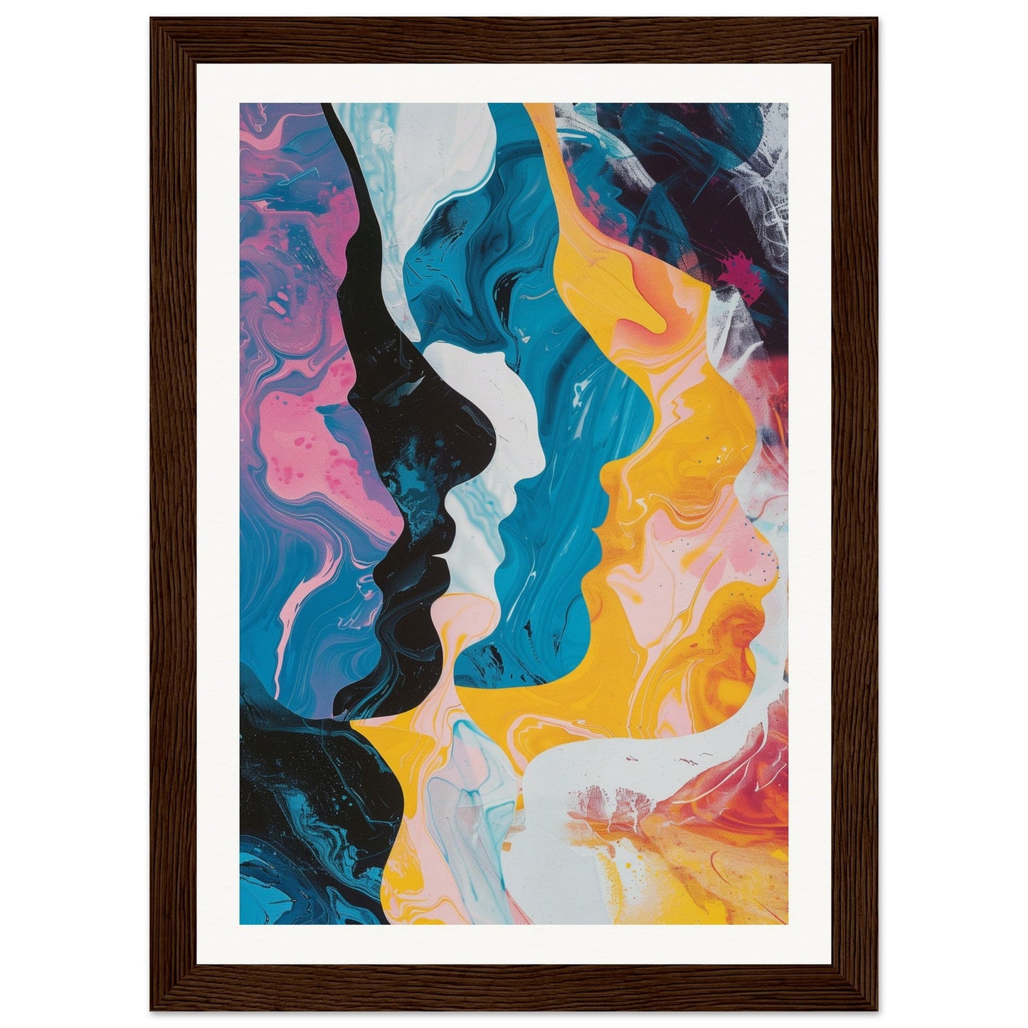 Affiche Cadre Abstrait ( 21x29.7-cm-Bois-foncé)