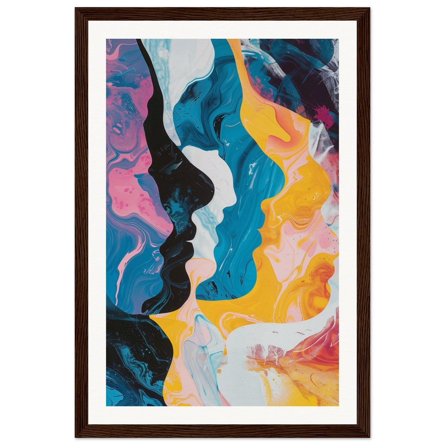 Affiche Cadre Abstrait ( 30x45-cm-Bois-foncé)