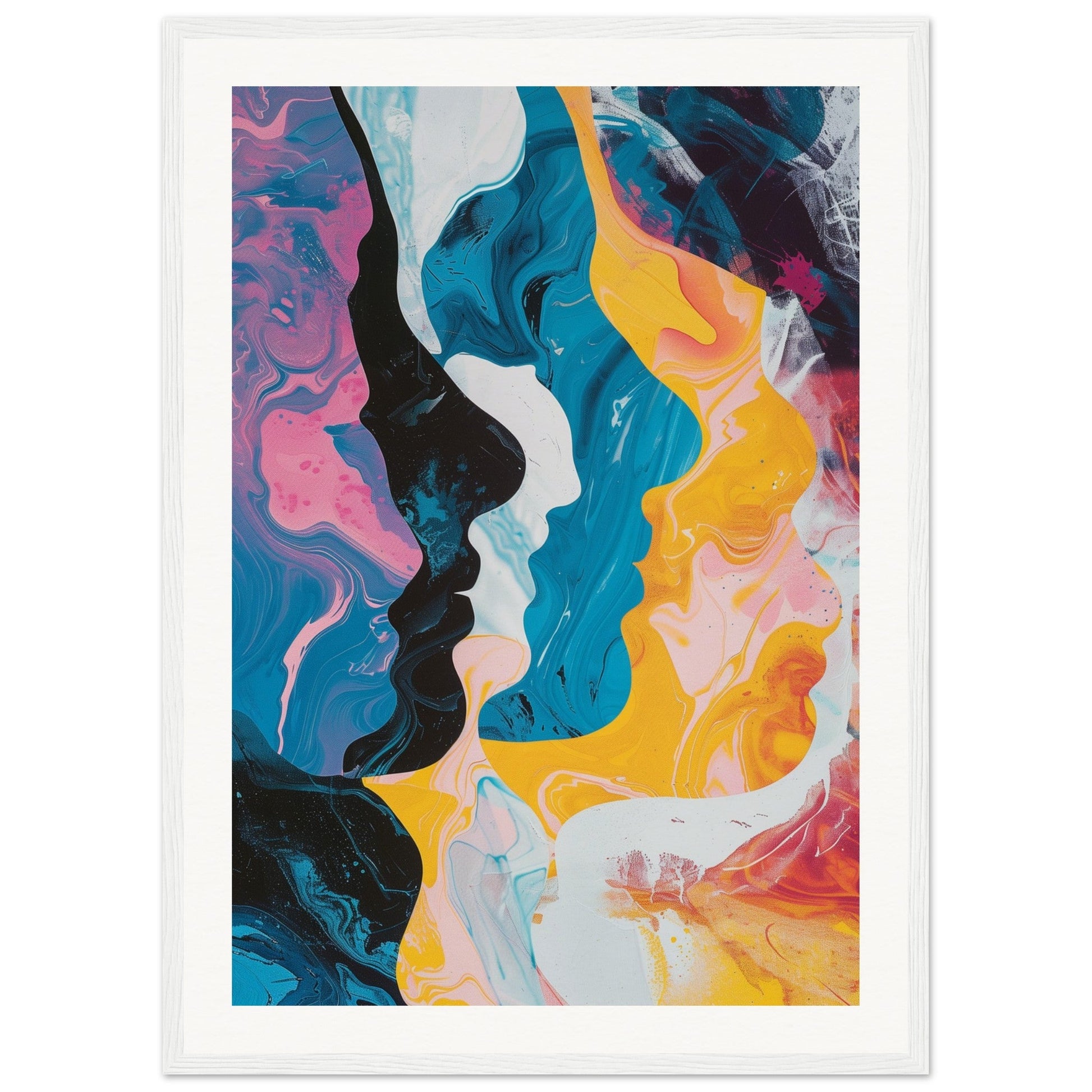 Affiche Cadre Abstrait ( 50x70-cm-Bois-blanc)