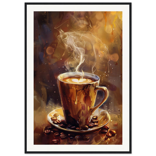 Affiche Café ( 70x100-cm-Bois-noir)