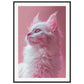 Affiche Chat Rose ( 70x100-cm-Bois-noir)