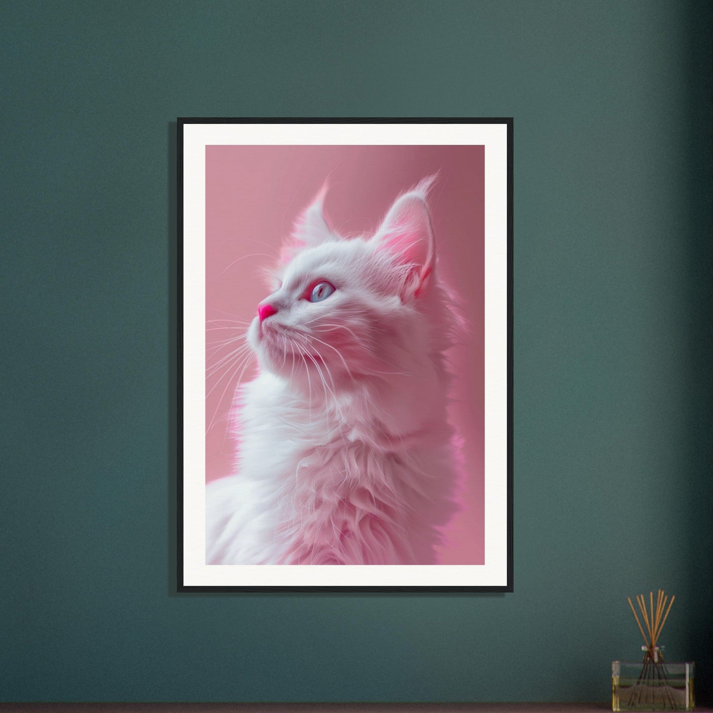 Affiche Chat Rose ( )