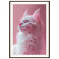 Affiche Chat Rose ( 70x100-cm-Bois-foncé)