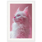 Affiche Chat Rose ( 30x45-cm-Bois-blanc)