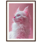 Affiche Chat Rose ( 50x70-cm-Bois-foncé)