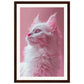 Affiche Chat Rose ( 30x45-cm-Bois-foncé)