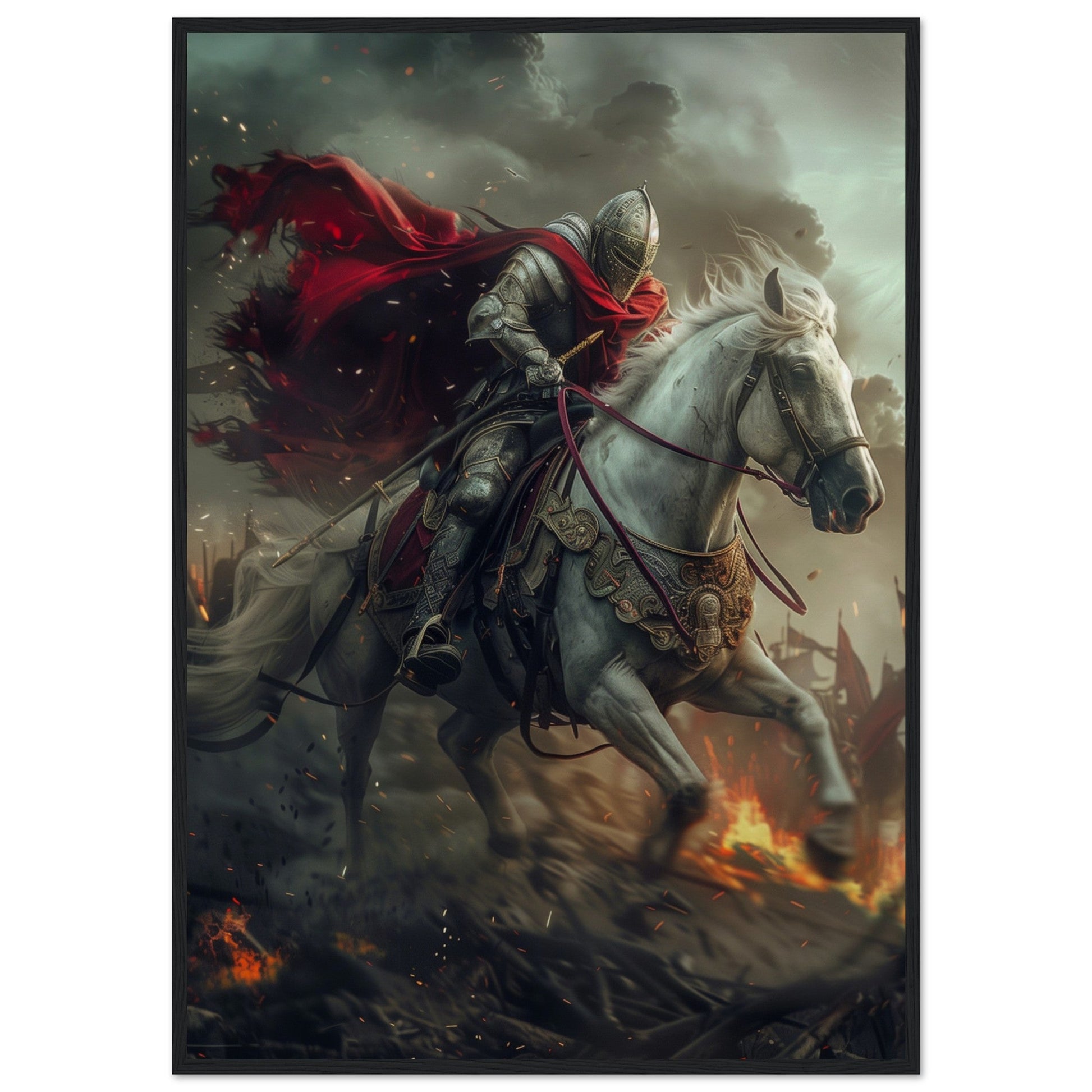 Affiche Cheval De Guerre ( 70x100-cm-Bois-noir)