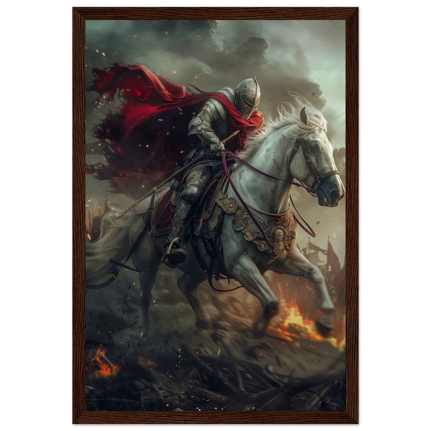 Affiche Cheval De Guerre ( 30x45-cm-Bois-foncé)