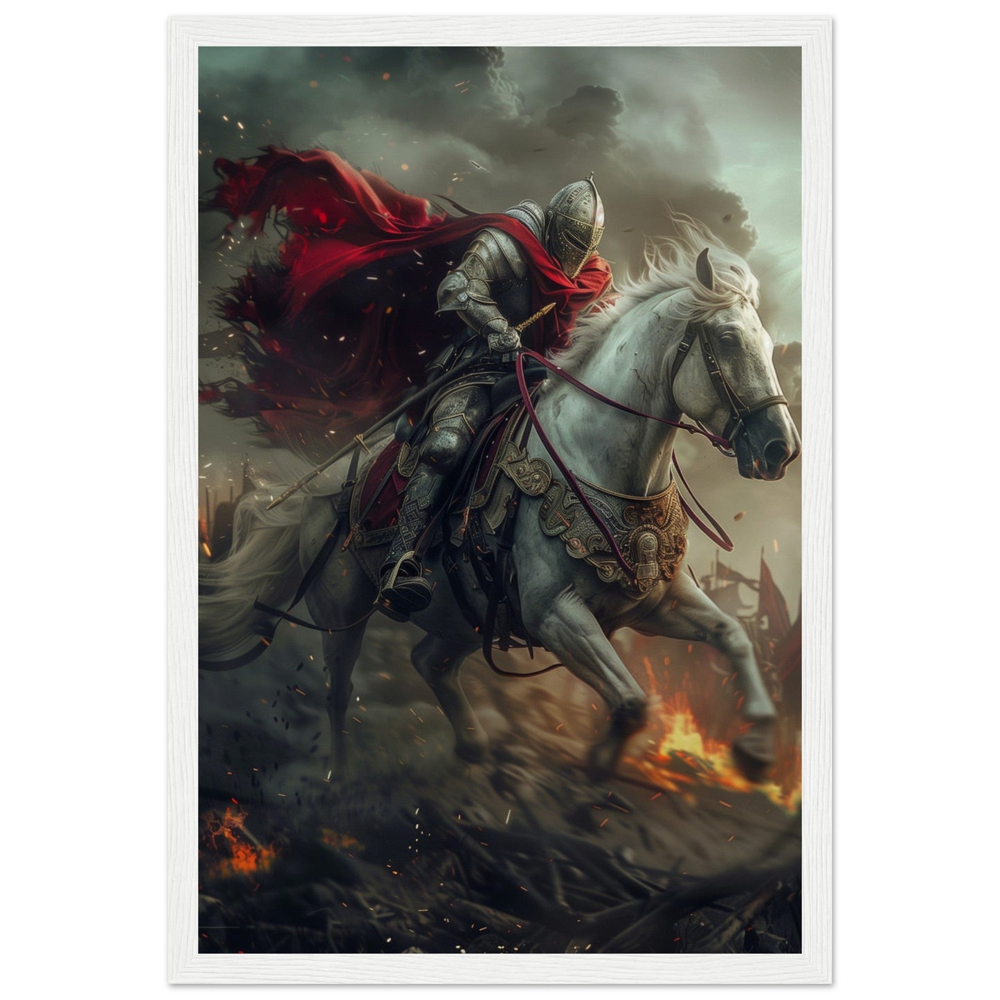 Affiche Cheval De Guerre ( 30x45-cm-Bois-blanc)