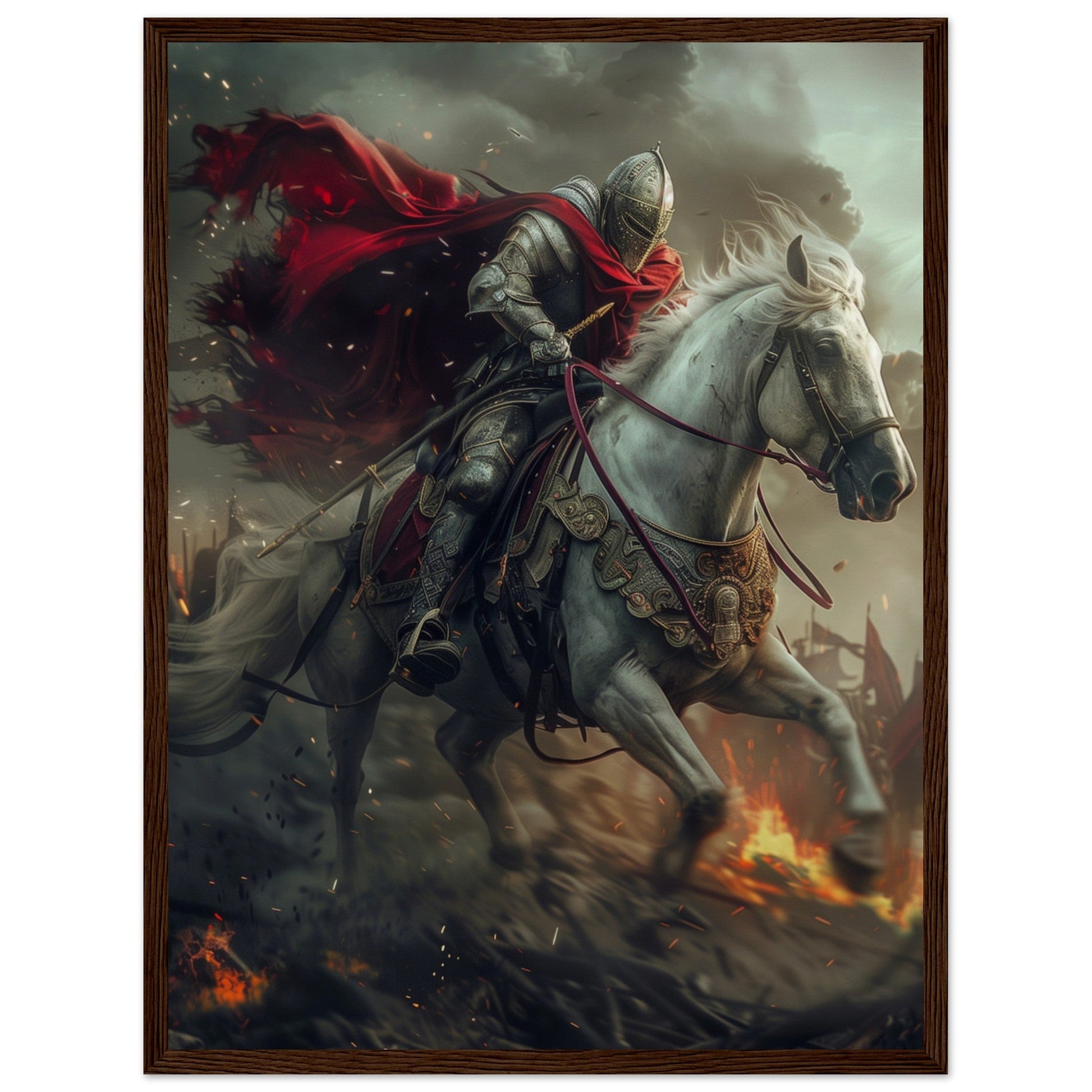 Affiche Cheval De Guerre ( 45x60-cm-Bois-foncé)