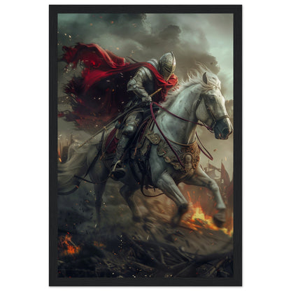 Affiche Cheval De Guerre ( 30x45-cm-Bois-noir)